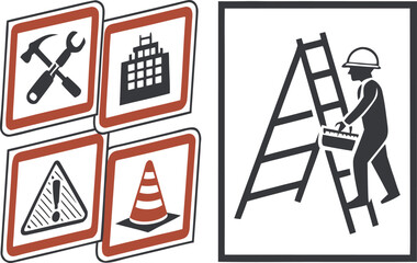 under construction sign. warning banner for website, road, construction site. vector illustration on transparent background.diamond, graphic, hazard, label, labor, poster, print, progress, risk, 