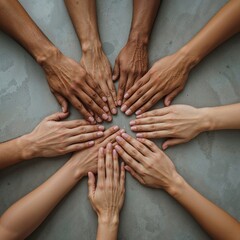 Employee Hands in Unity, Workplace Diversity, Business Team Collaboration, Multicultural Inclusion, Equal Opportunity


