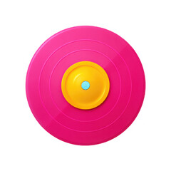 Nightclub related 3D. A stylized 3D icon of a vinyl record featuring glowing edge lines, representing music and retro aesthetics.