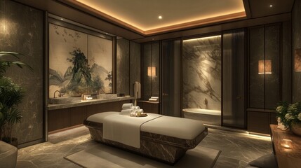 Luxury spa treatment room design