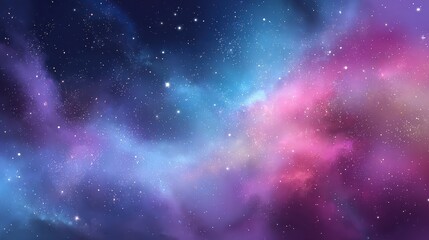 Obraz premium Vivid Colorful Galaxy Nebula with Stars in Deep Space