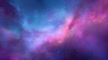Obraz premium Colorful Galaxy Space Nebula with Stars and Cosmic Dust in Deep Blue and Pink Tones