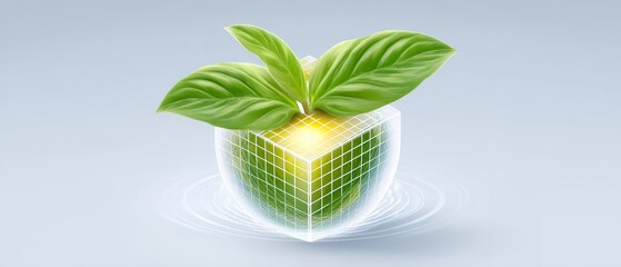 Sustainable ethical gateway node design modern environment digital art nature inspired abstract view eco-friendly concept