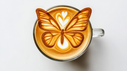 Latte art butterfly design