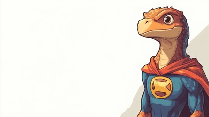 Lizard superhero,  super cape,  profile view