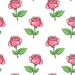 seamless pattern tile of rose flowers