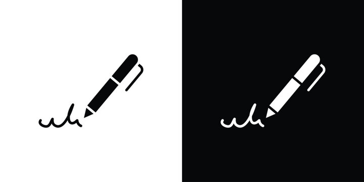 Write icon Flat Vector illustration. Simple black symbols