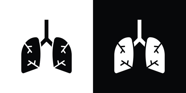 Tuberculosis TB icon Flat Vector illustration. Simple black symbols