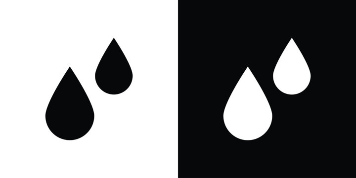 Tear drop icon Flat Vector illustration. Simple black symbols