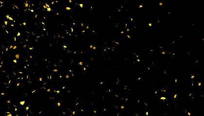 Gold confetti on a black background