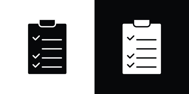 Survey icon Flat Vector illustration. Simple black symbols