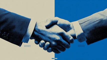 Business Handshake in Pop Art Style