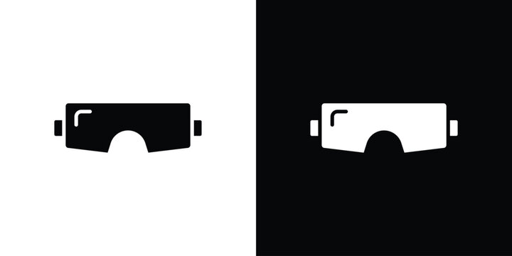 Snow Goggle icon Flat Vector illustration. Simple black symbols