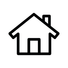 Fototapeta premium Home Icon Simple House with Chimney Outline