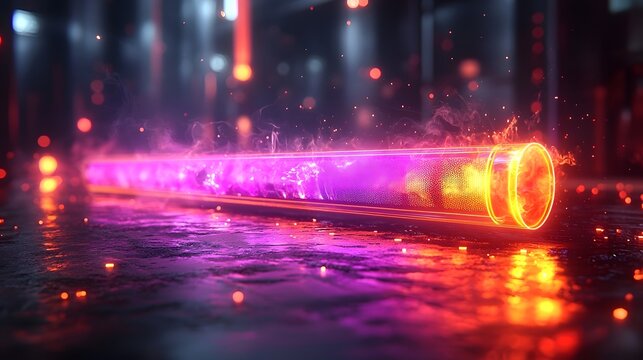 Neon progress bar with dynamic loading percentage