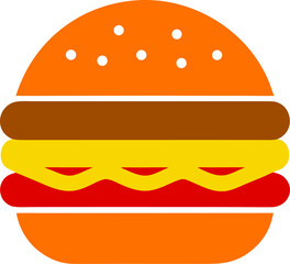 food, illustration, burger, hamburger, vector, 