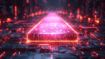 Vibrant neon holographic progress bar loading