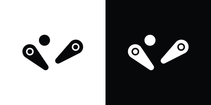 Pinball icon Flat Vector illustration. Simple black symbols