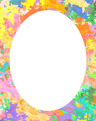 Blank background with colorful abstract design roudned edges