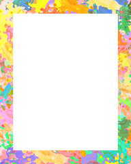 Blank background with colorful abstract design edges