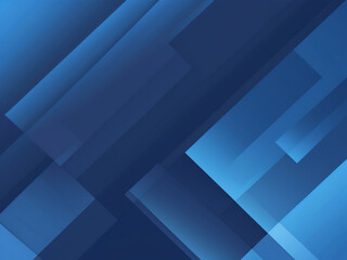 Fototapeta premium Modern abstract blue background with geometric shapes. Overlapping layers of rectangles and diagonal lines create a dynamic, professional design for business or technology themes.