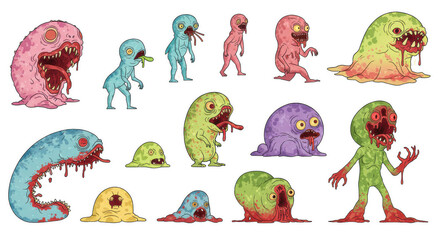 Cartoon Monster Sticker Collection