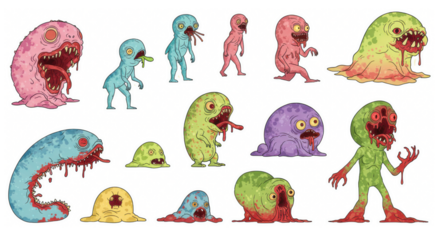 Cartoon Monster Sticker Collection