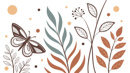 Abstract Tropical Leaves Background