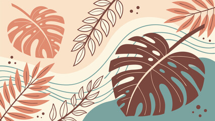 Abstract Tropical Leaves Background