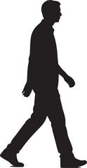 Silhouette of Two Men Walking in Opposite Directions