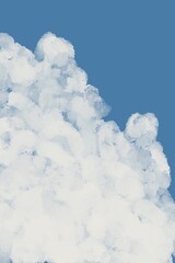 Watercolor cloud pattern on blue sky background. Hand-painted fluffy clouds in soft tones, perfect for kids’ illustrations, wallpapers, or fabric designs.