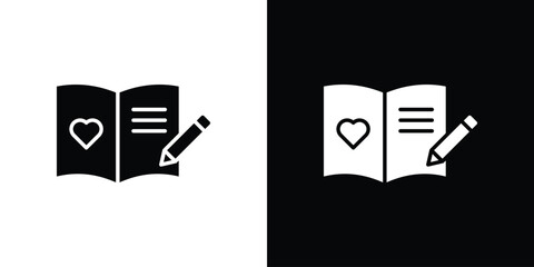 Guests book icon Flat Vector illustration. Simple black symbols