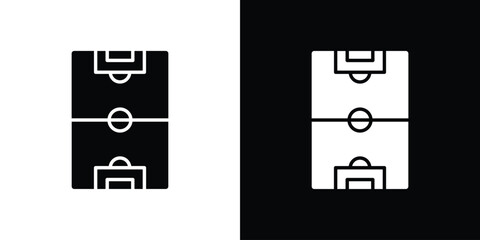 Football field icon Flat Vector illustration. Simple black symbols