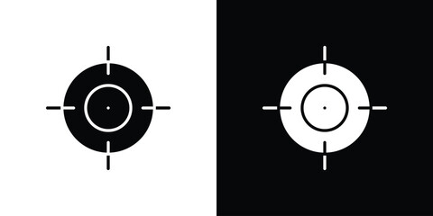 Focus icon Flat Vector illustration. Simple black symbols
