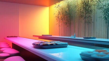 Modern sushi bar interior design