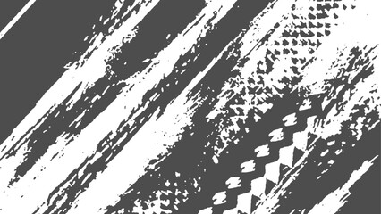 grunge tire prints, vector background with grungy abstract pattern. motocross dirty tires print, off road grungy trails texture. 