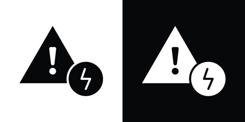 Electric Problem icon Flat Vector illustration. Simple black symbols