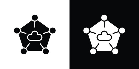 edge computing icon Flat Vector illustration. Simple black symbols