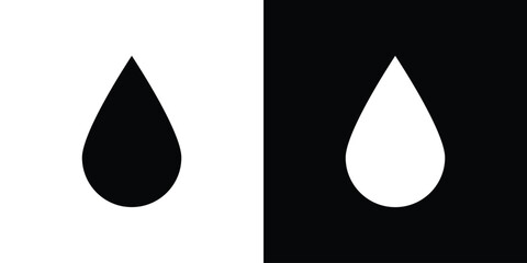 Drop icon Flat Vector illustration. Simple black symbols