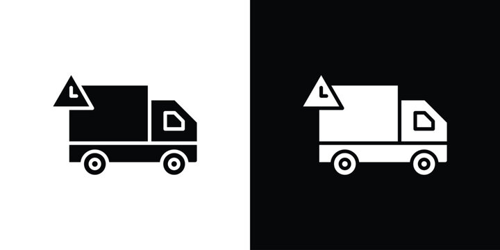 Delivery delay icon Flat Vector illustration. Simple black symbols