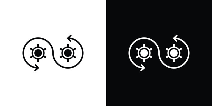 Devops icon Flat Vector illustration. Simple black symbols