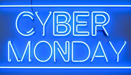 Bright blue neon sign