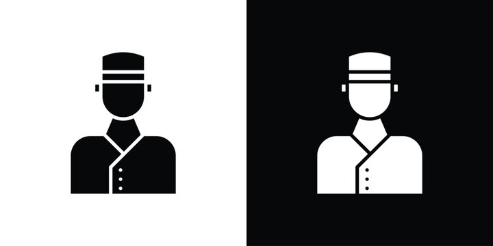 Concierge icon Flat Vector illustration. Simple black symbols