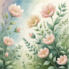 A beautiful seamless floral pattern with vintage pink flowers and leaves, perfect for spring and summer textile designs