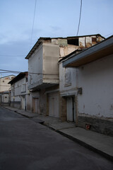 Fototapeta premium street in old jewish quarter remands of the old architecture