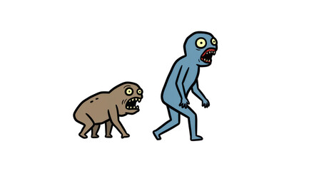 Spooky Cartoon Creatures with Sharp Teeth