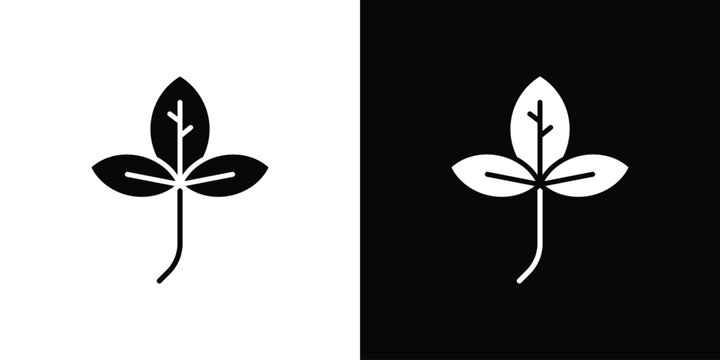 Basil icon Flat Vector illustration. Simple black symbols