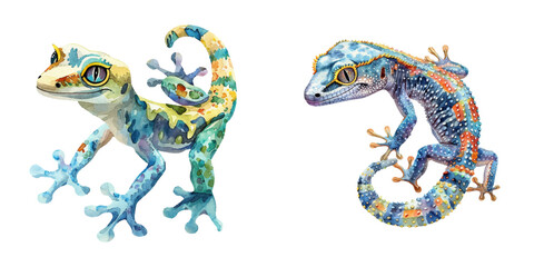 Fototapeta premium gecko watercolor vector illustration