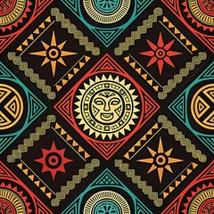 Vibrant tribal-inspired abstract pattern