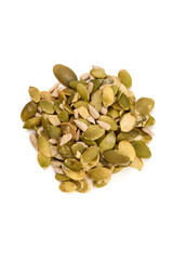 Mixed Seeds Pile, isolated on white background